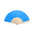 Sustainable Fan with Wooden Sticks and Cotton Fabric in a Wide Range of Colors to Personalize Special Events Folklore