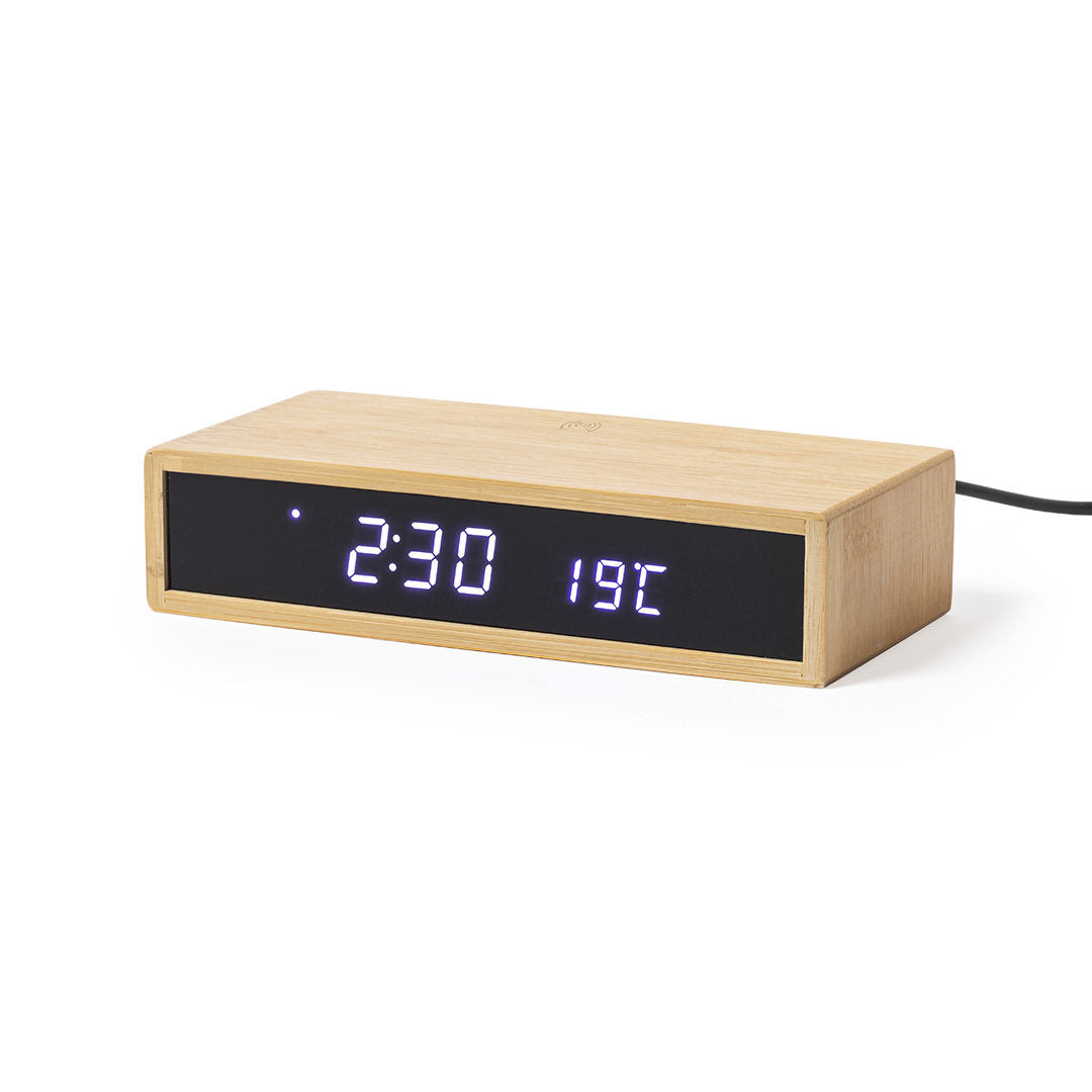 Reloj digital de madera personalizado, reloj despertador de madera