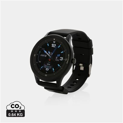 Sustainable Multifunction FIT Watch in RCS Certified Recycled TPU for Customization with Swiss Peak Circular High Resolution Touchscreen