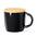 Taza Sostenible de Cerámica  y Tapa de Bambú Personalizable Especial Oficina Zenara 350 ml