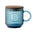 Taza Sostenible de Cristal Estriado con Tapa de Madera de Acacia con Certificado FSC® para Personalizar Vitrio Mug- 300ml