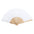 Ecological Fan with Wooden Sticks and White rPET Fabric to Personalize Special Events and Weddings Woter