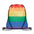 Rainbow Eco-Friendly Drawstring Backpack Made of Recycled rPET to Personalize with Self-Closing Special Events Bow