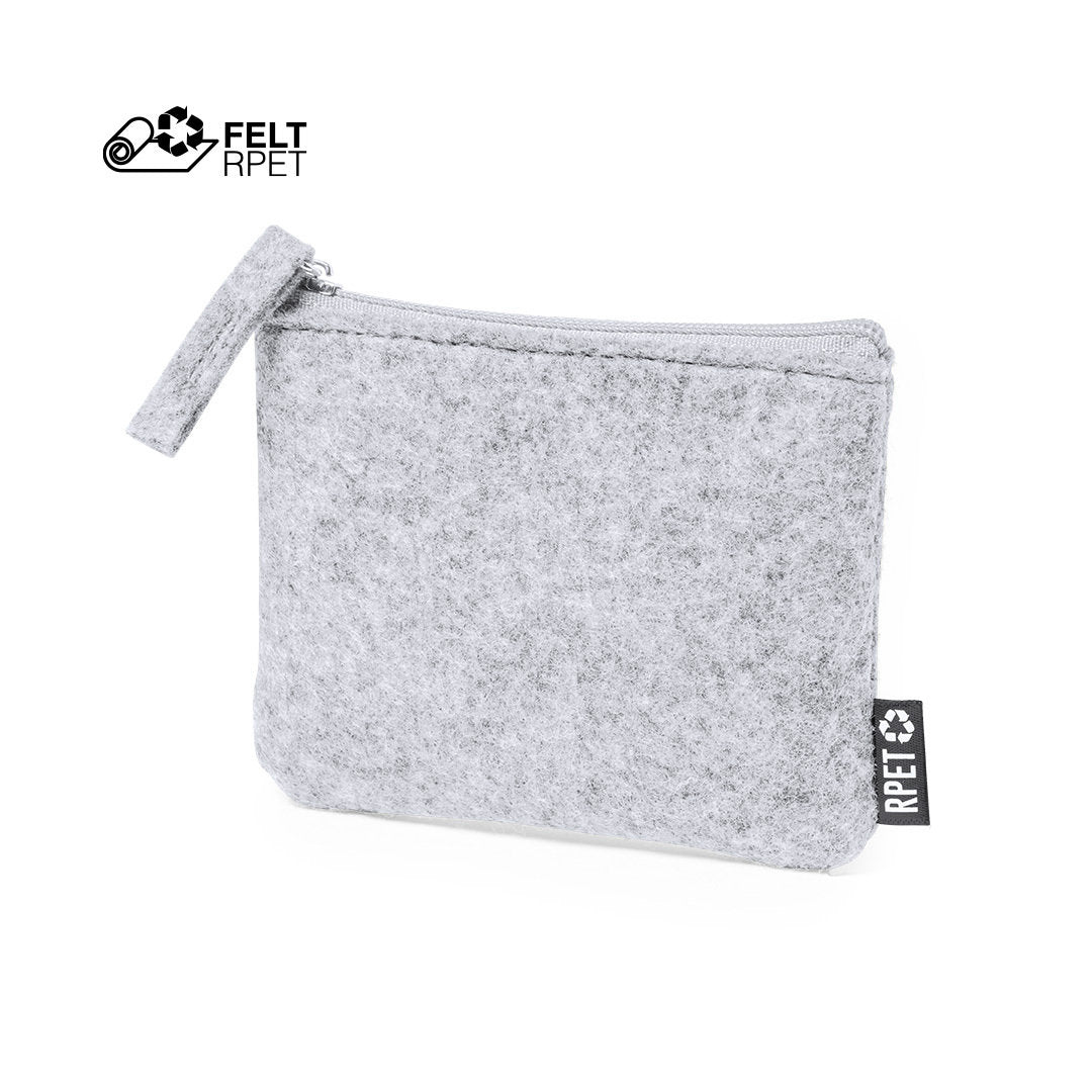 Monedero Ecológico de Fieltro rPET para Publicidad Cierre Cremallera y