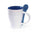 Conical Ceramic Mug to Personalize in Various Interior Colors with Special Spoon Office Cotes 350 ml