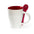 Conical Ceramic Mug to Personalize in Various Interior Colors with Special Spoon Office Cotes 350 ml