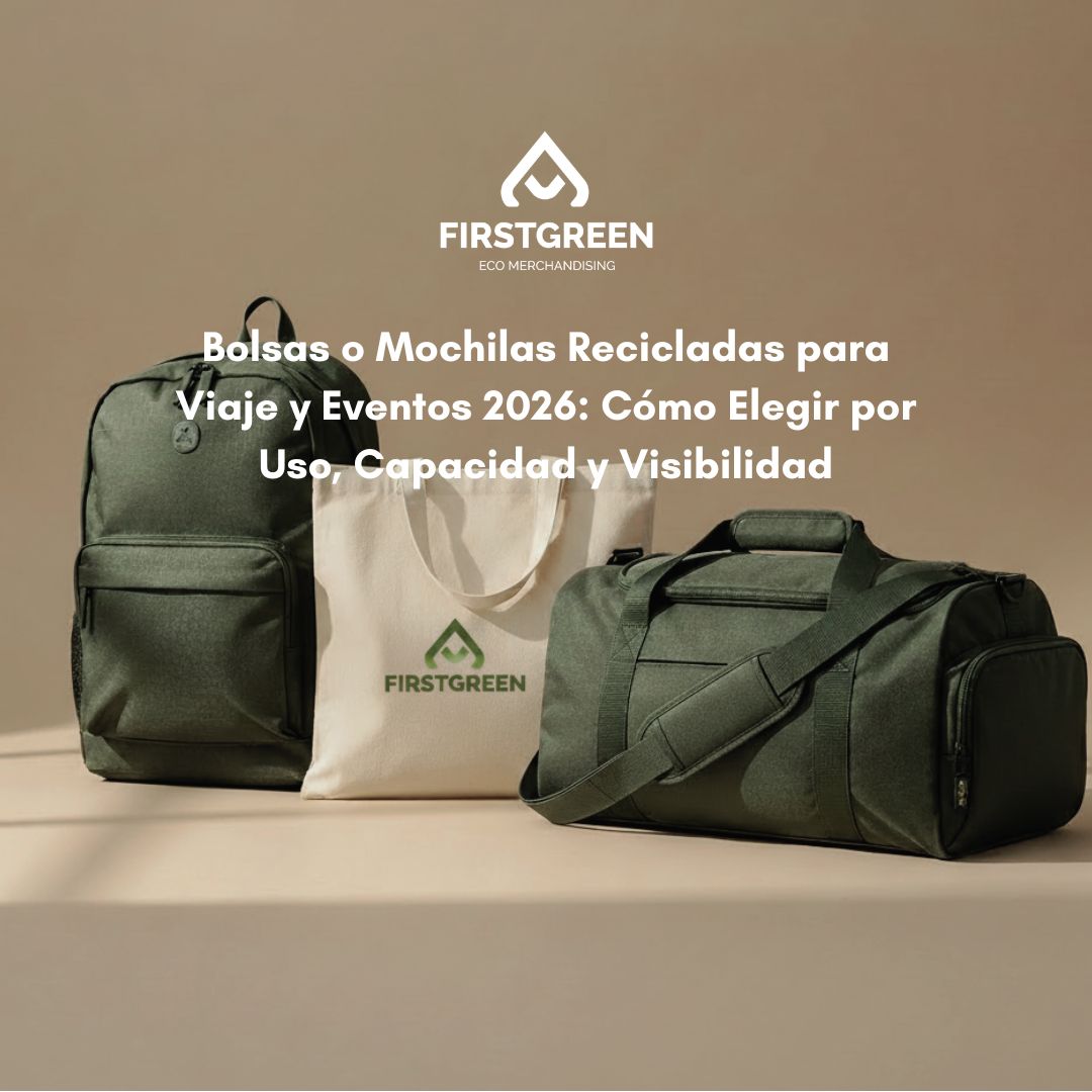 Bolsas o Mochilas Recicladas para Viaje y Eventos 2026 Cómo Elegir por Uso, Capacidad y Visibilidad