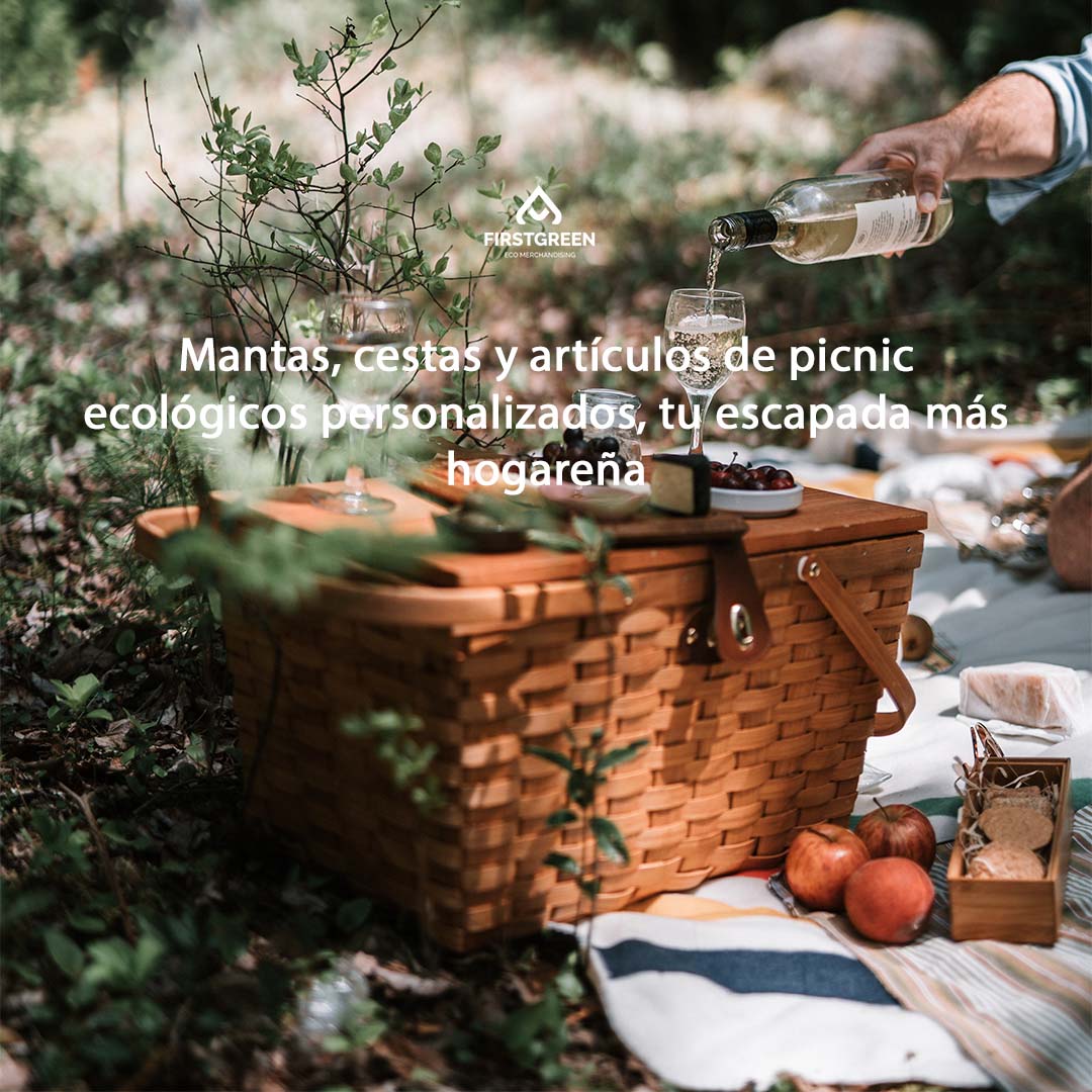 Mantas, cestas y artículos de picnic ecológicos personalizados, tu escapada más hogareña