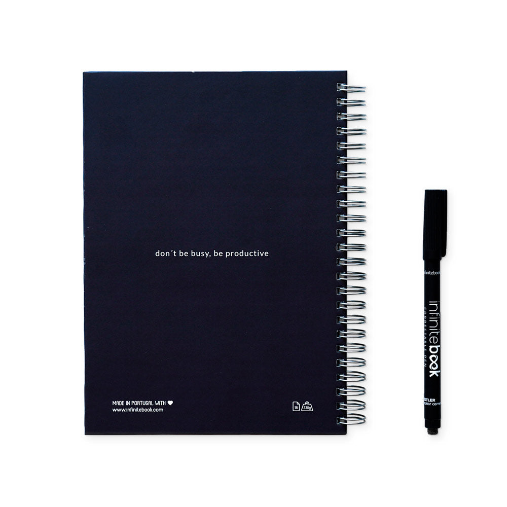 Merchandising ecológico: agenda Infinite Diary reutilizable con accesorios
