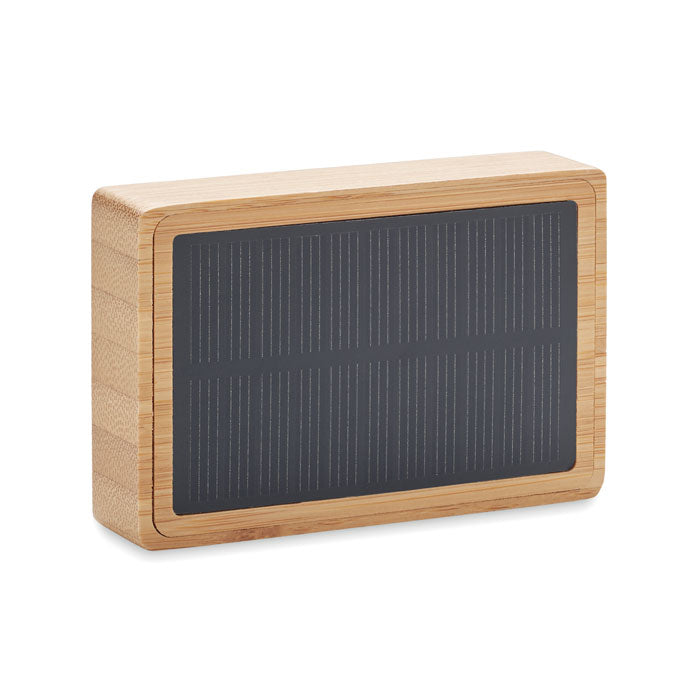 Altavoz Solar Sostenible con Carcasa de Bambú  5.0 de 3W para Personalizar Solae