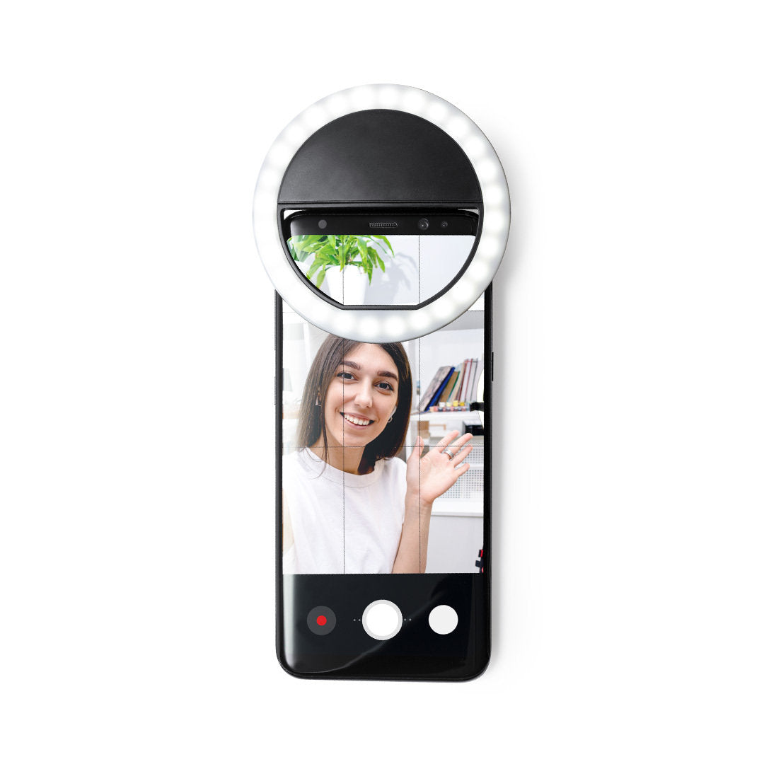 Anillo de 28 Luz Led con Acople para Smartphone en ABS Personalizable con 3 Intensidades de Luz Picmont