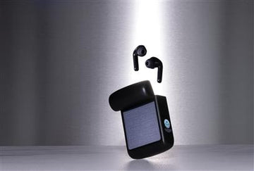 Sustainable Dual-Charging Wireless Headphones with Integrated Solar Panel in Recycled ABS Housing for Customization with RCS Skywave Certification