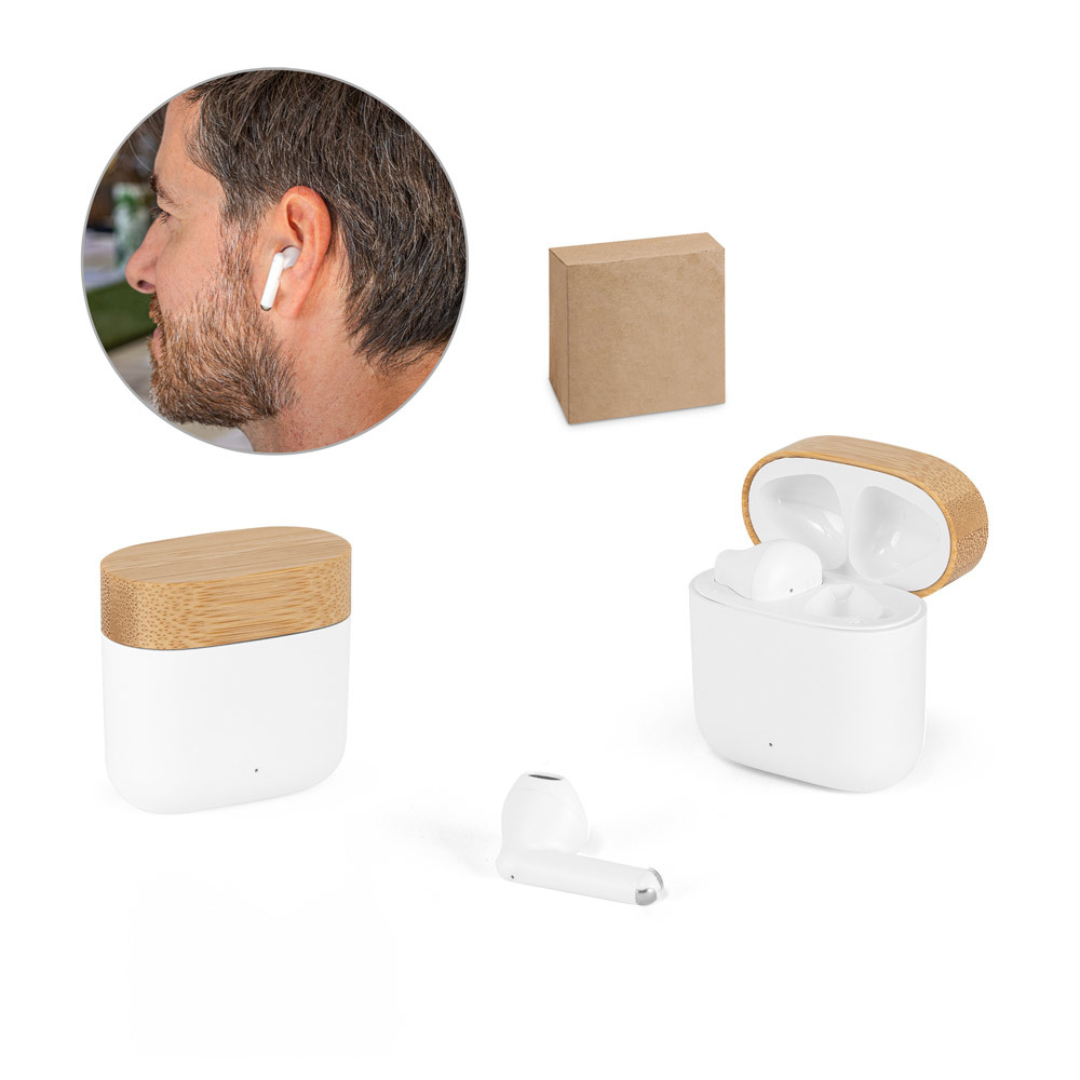 Auriculares ecológicos con estuche de carga reciclado – regalo corporativo