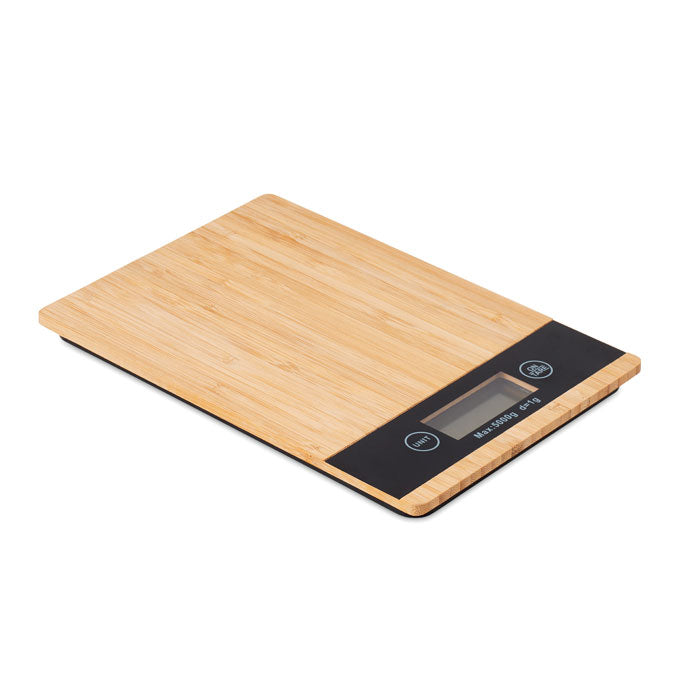 Báscula de Cocina Sostenible en Bambú Personalizable y Display Digital Precisa - 5kg