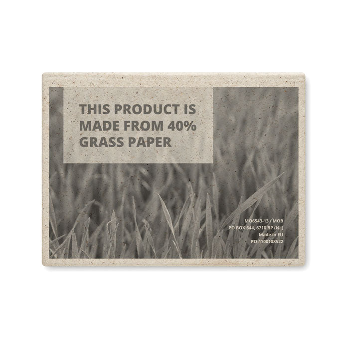 Bloc de Notas Adhesivas Ecológico de Papel de Hierba con Tapa de Cartón Personalizable Made in Europe Grass Sticky