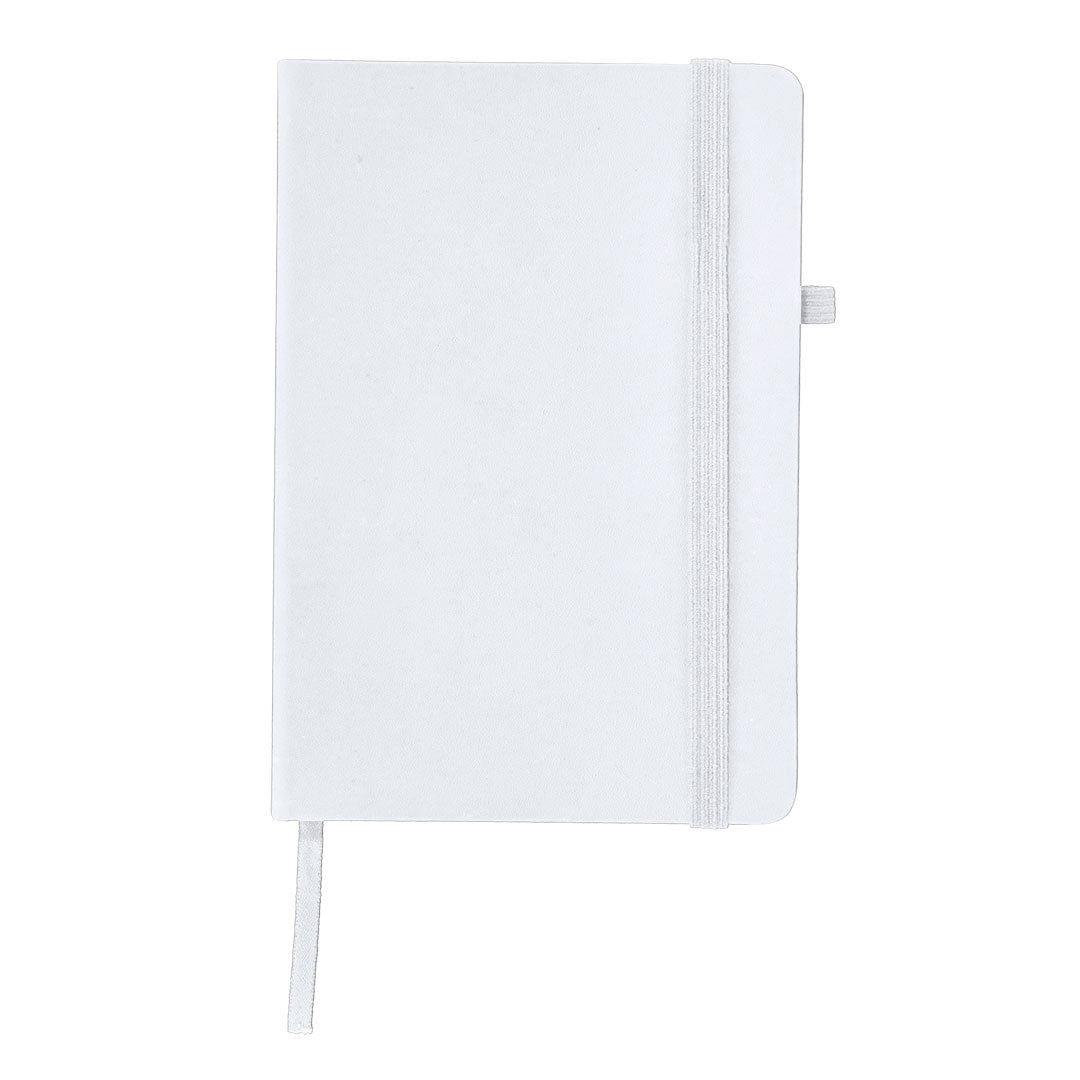 Bloc de notas ecológico de PU reciclado con tapa rígida, merchandising sostenible para empresas color blanco 