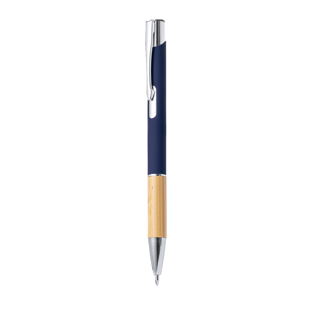 Bolígrafo Ecológico de Bambú y Aluminio para Personalizar de Tinta Azul Kolka