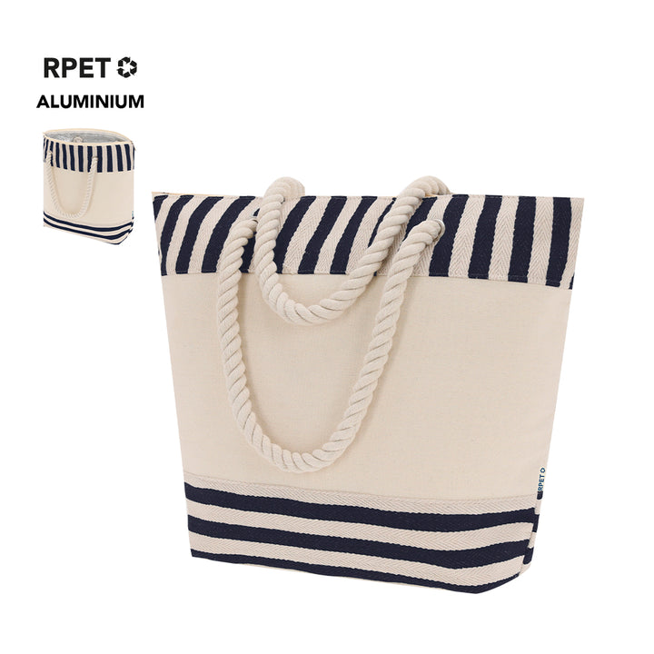 Bolsa térmica de rPET reciclado personalizada como regalo publicitario reutilizable para ferias, playa y eventos de empresa