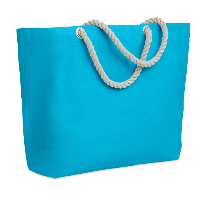 Bolsa de Playa Sostenible de 100% Algodón 220gr/m² para Personalizar con Asas de Cuerda Menorca