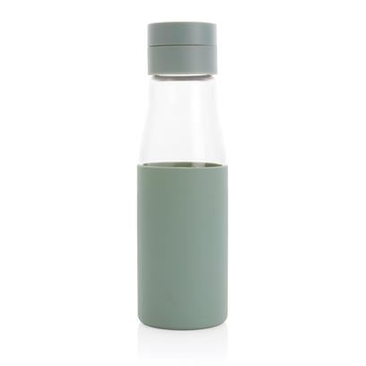 Botella de Seguimiento de Hidratación Inteligente Sostenible de Vidrio de Borosilicato y Silicona En Varios Colores Para Personalizar Ukiyo- 600ml