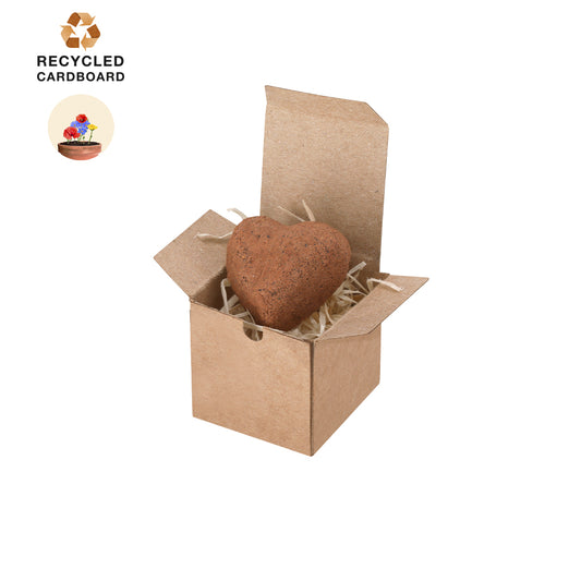Caja bombón de corazón con semillas de flores silvestres regalo promocional ecológico biodegradable
