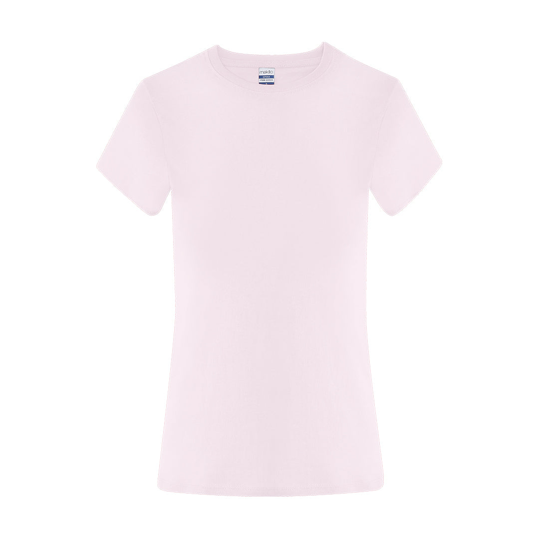 Camiseta rosa mujer ring spun para uniformidad promocional