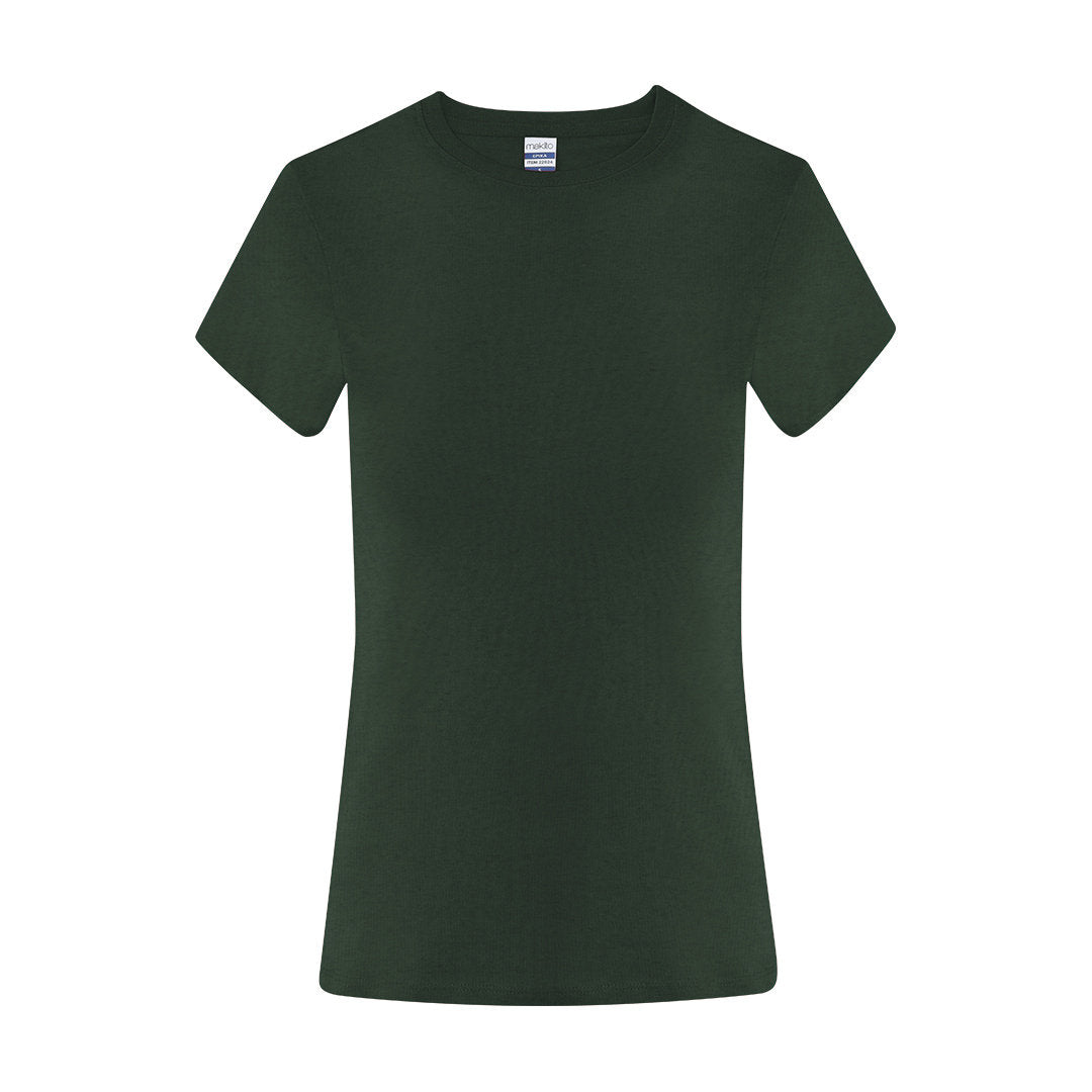 Camiseta verde botella mujer algodón para ropa corporativa