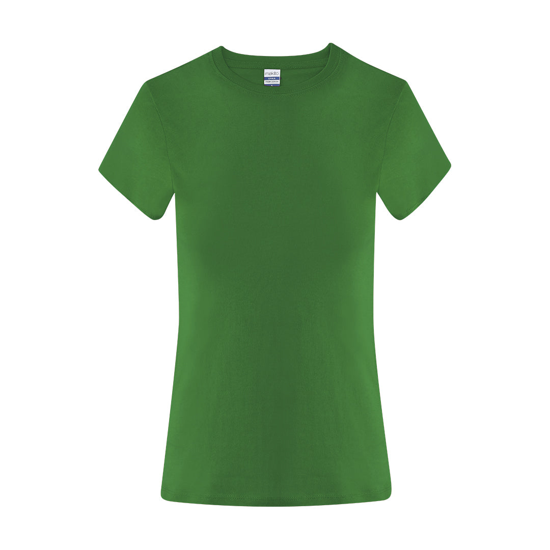 Camiseta verde mujer 100% algodón para eventos promocionales