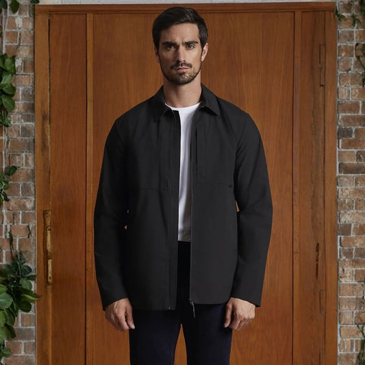 Cazadora técnica unisex de poliéster reciclado impermeable, ropa corporativa sostenible