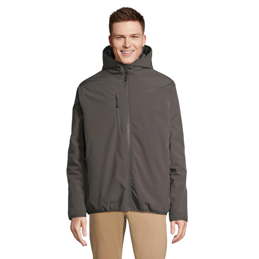 Chaqueta softshell acolchada de invierno en poliéster reciclado, vista frontal