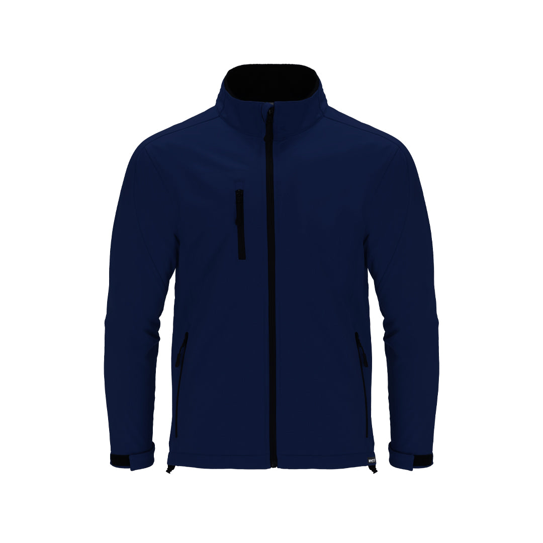 Chaqueta Soft Shell de poliéster reciclado RPET impermeable y transpirable personalizable