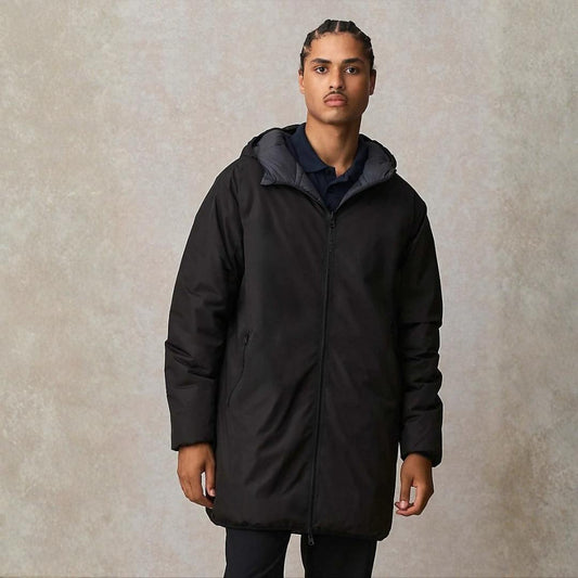 Chaqueta unisex reversible ecológica de poliéster reciclado, ropa corporativa sostenible