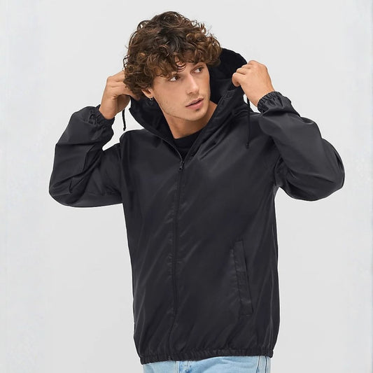 Cortavientos unisex ecológico de poliéster reciclado repelente al agua, merchandising sostenible para empresas