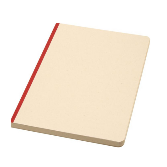 Acabado de tapa blanda fabricada en poliéster reciclado RPET y papel de caña de azúcar con tira roja