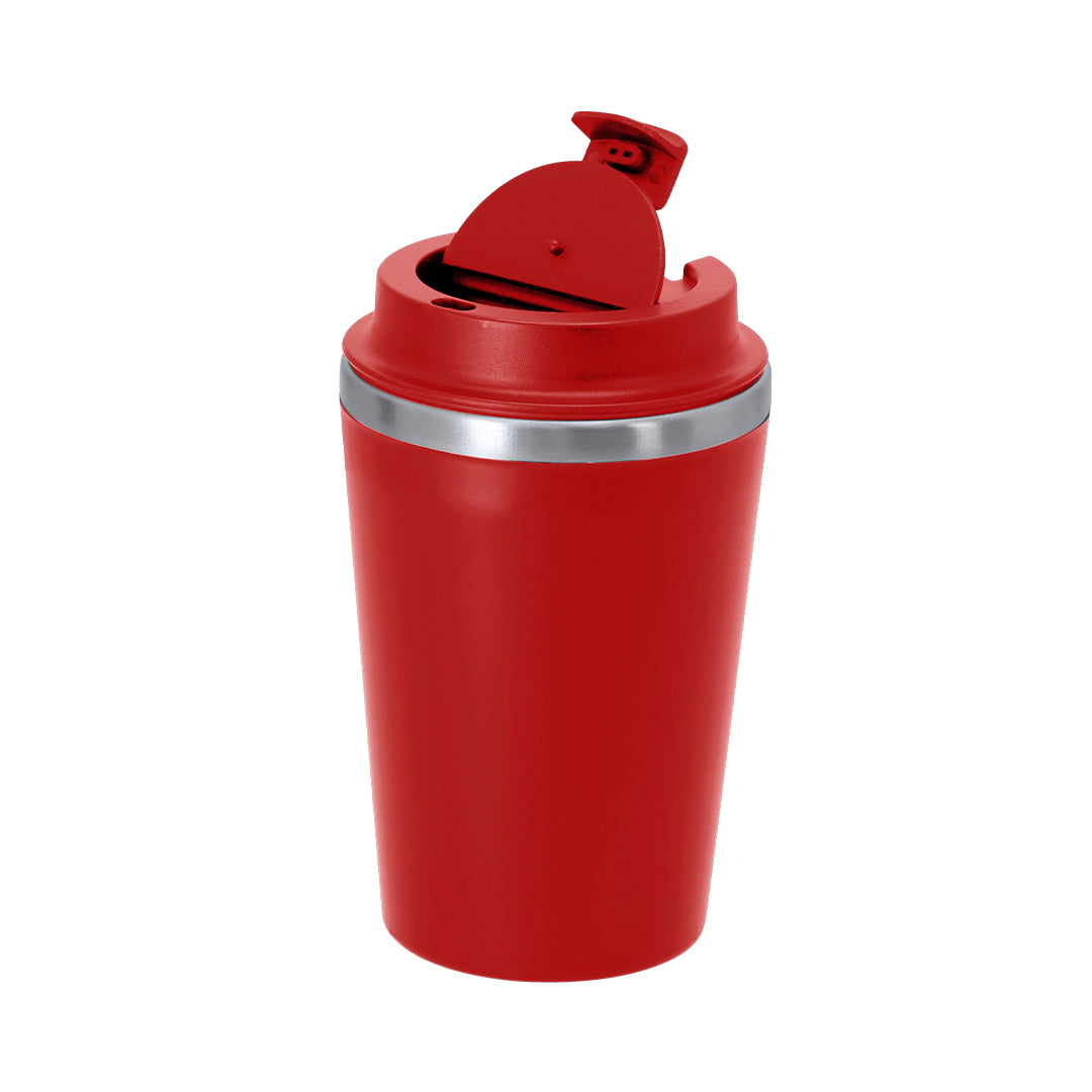 Vaso térmico rojo 350 ml reutilizable para campañas publicitarias y regalos de empresa