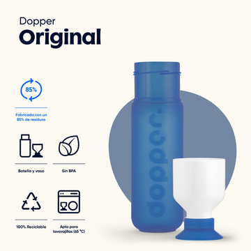 Dopper Original – La Botella de Agua Reutilizable Más Sostenible del Mundo Personalizable - 450ml