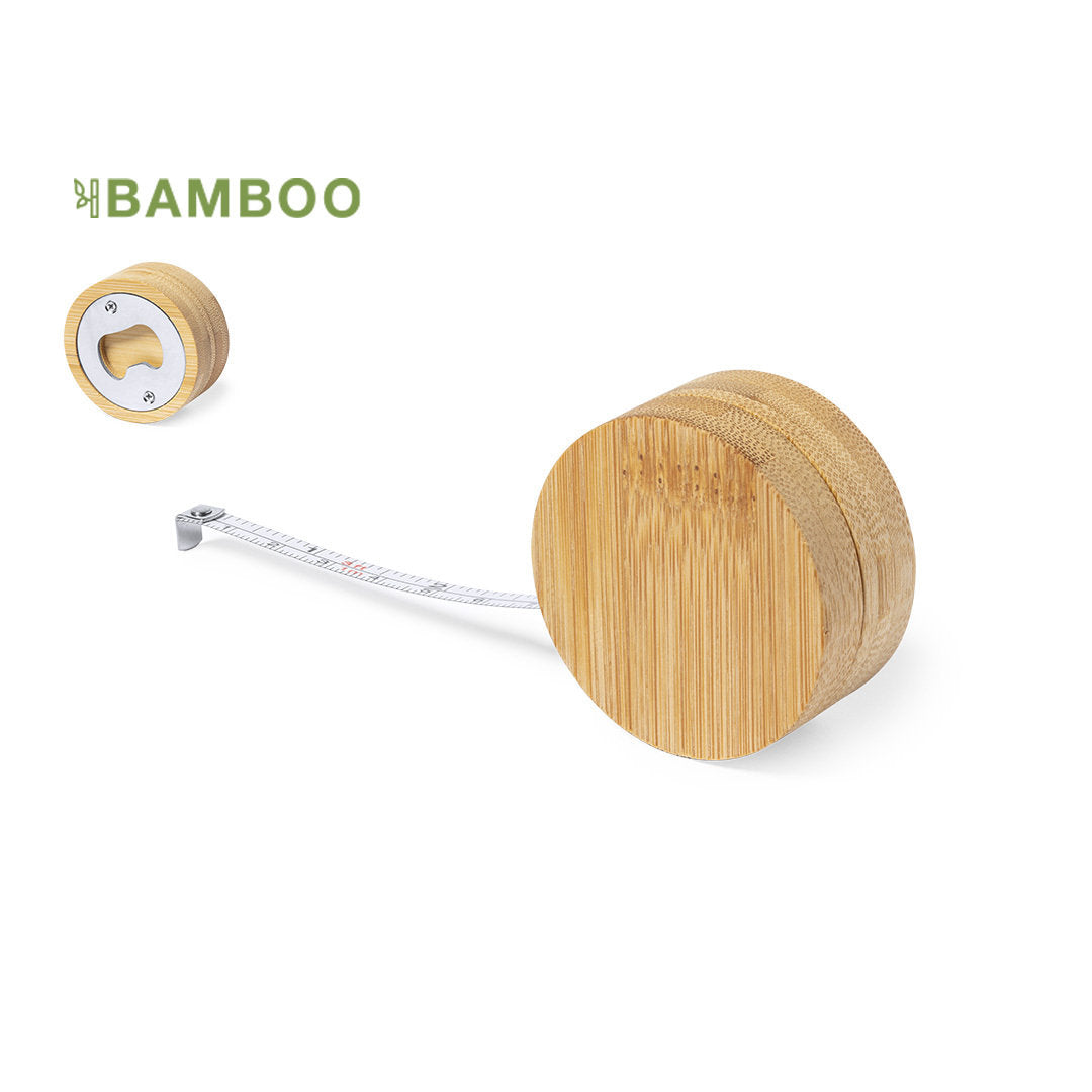 Flexómetro 1M Sostenible de Bambú para Personalizar con Abridor Integrado Sitong