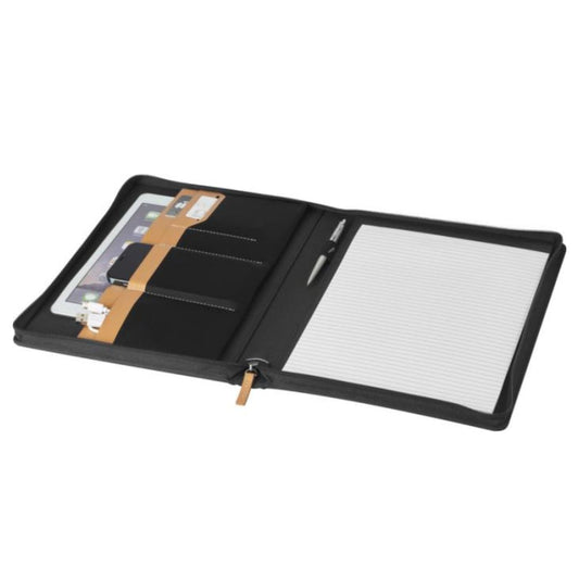 Portafolios A4 fabricado con poliéster reciclado certificado RCS y huella de carbono 0,775 kg CO2e