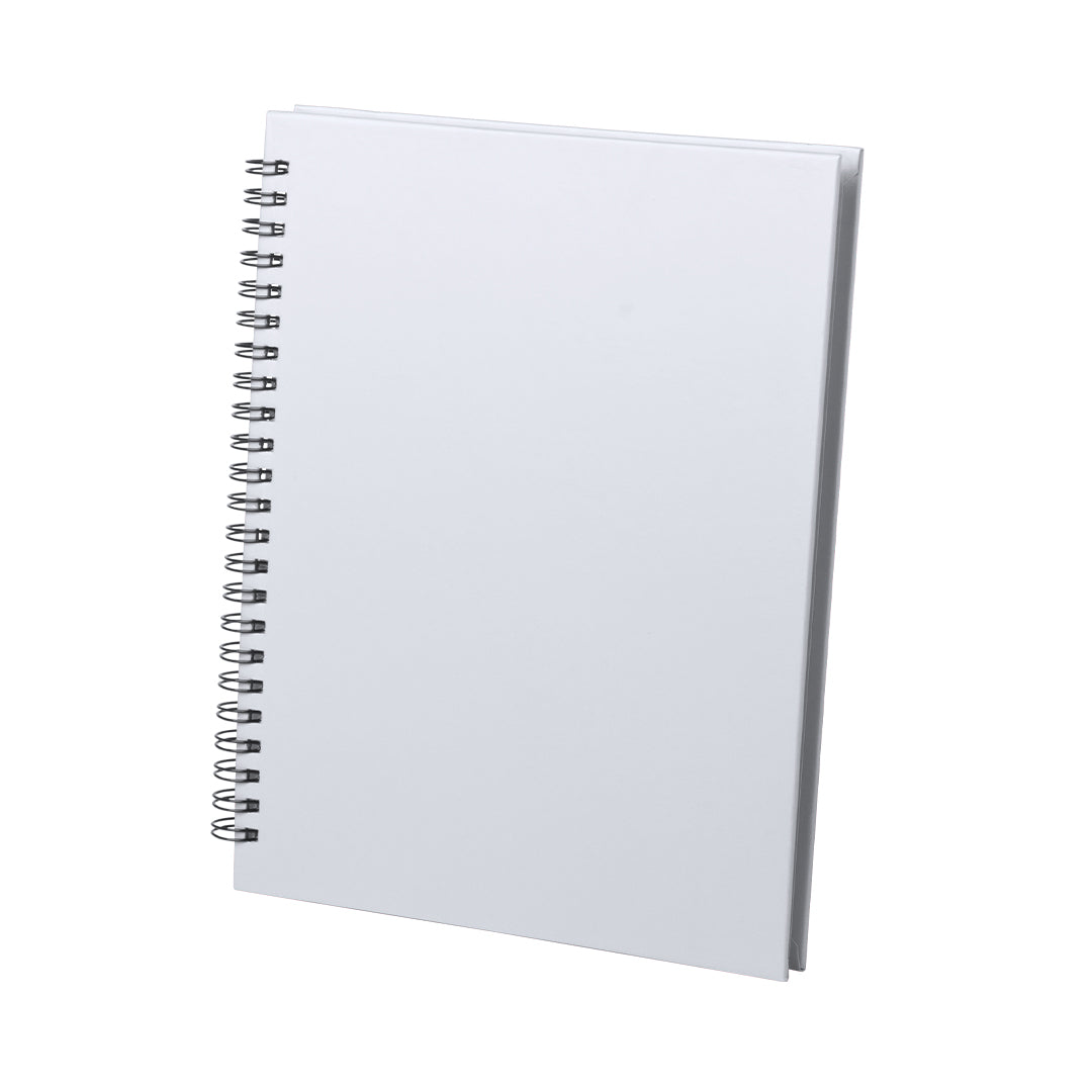 Libreta Sostenible personalizada con logo para regalos corporativos en  color blanco