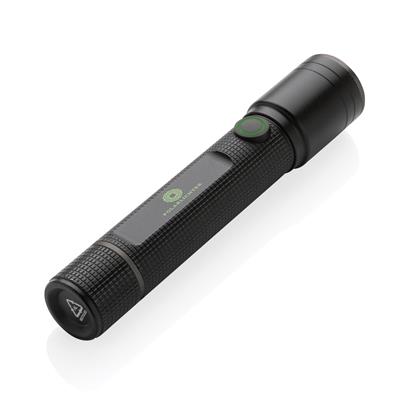 Linterna Recargable USB Sostenible de Aluminio Reciclado con Certificado RCS con 5 Modos de Luz y 100m de Alcance para Personalizar Gear X - 3W