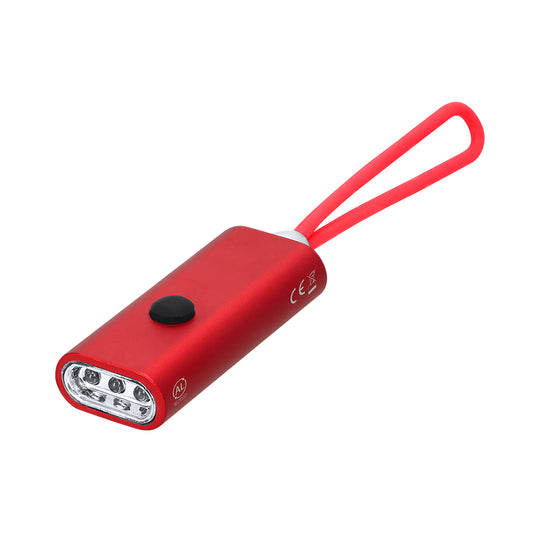 Logo de aluminio reciclado en linterna ecológica, regalo promocional responsable