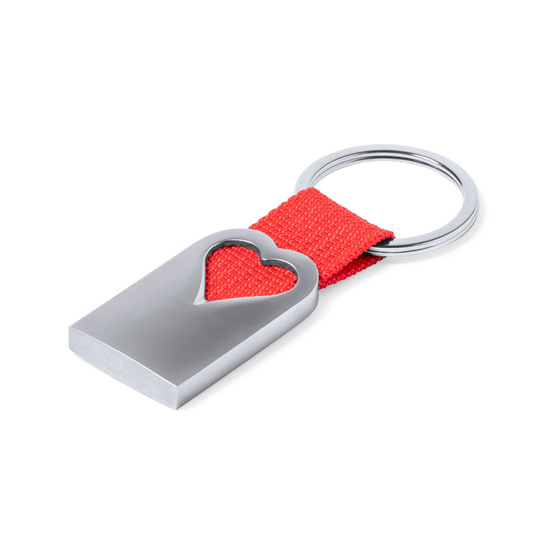 Llavero Ecológico Con Cuerpo de Aluminio Reciclado con Corazón Troquelado para Personalizar Distintivo ECO Sontiol
