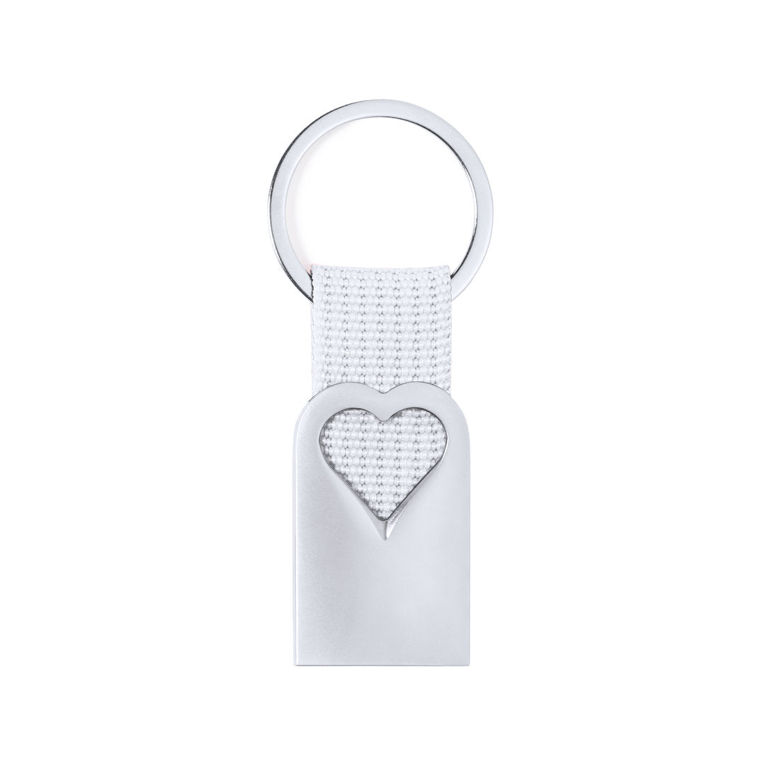 Llavero Ecológico Con Cuerpo de Aluminio Reciclado con Corazón Troquelado para Personalizar Distintivo ECO Sontiol