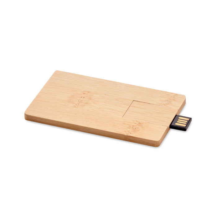 Memoria USB Ecológica 2.0 de Bambú con Amplia Superficie de Personalización Creditcard Plus- 16GB