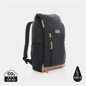 Customizable Eco-Friendly Backpack Made of Recycled Cotton and rPET Polyester with 15" Laptop Compartment Impact AWARE ™ with Contribution to NGO Waterorg in Various Colors