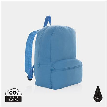 Mochila Escolar Ecológica de Lona Reciclada para Personalizar con Doble Bolsillo de Cremallera y Trazador AWARE™ Especial Formación