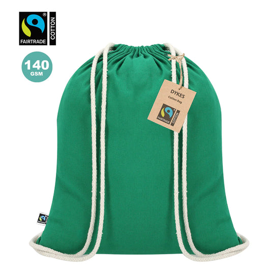 Mochila de cuerdas 100% algodón con certificación Fairtrade para merchandising sostenible en ferias