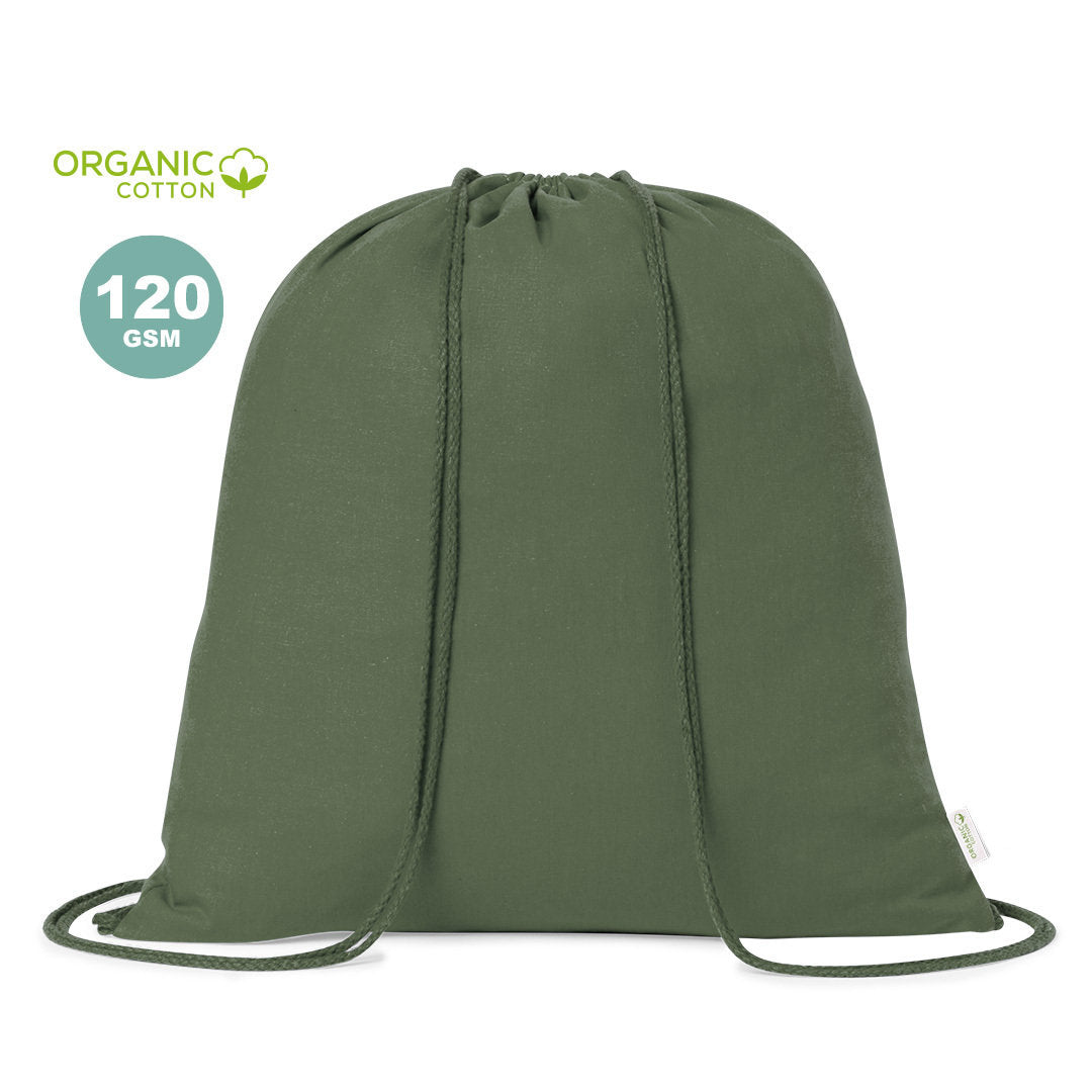 Mochila de Cuerdas Ecológica 100% Algodón Orgánico Personalizable en Amplica Gama de Colores con Distintivo ECO y Certificación GOTS Maziu