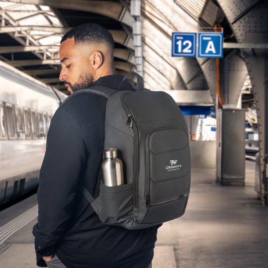 Mochila para portátil en poliéster reciclado resistente al agua personalizable