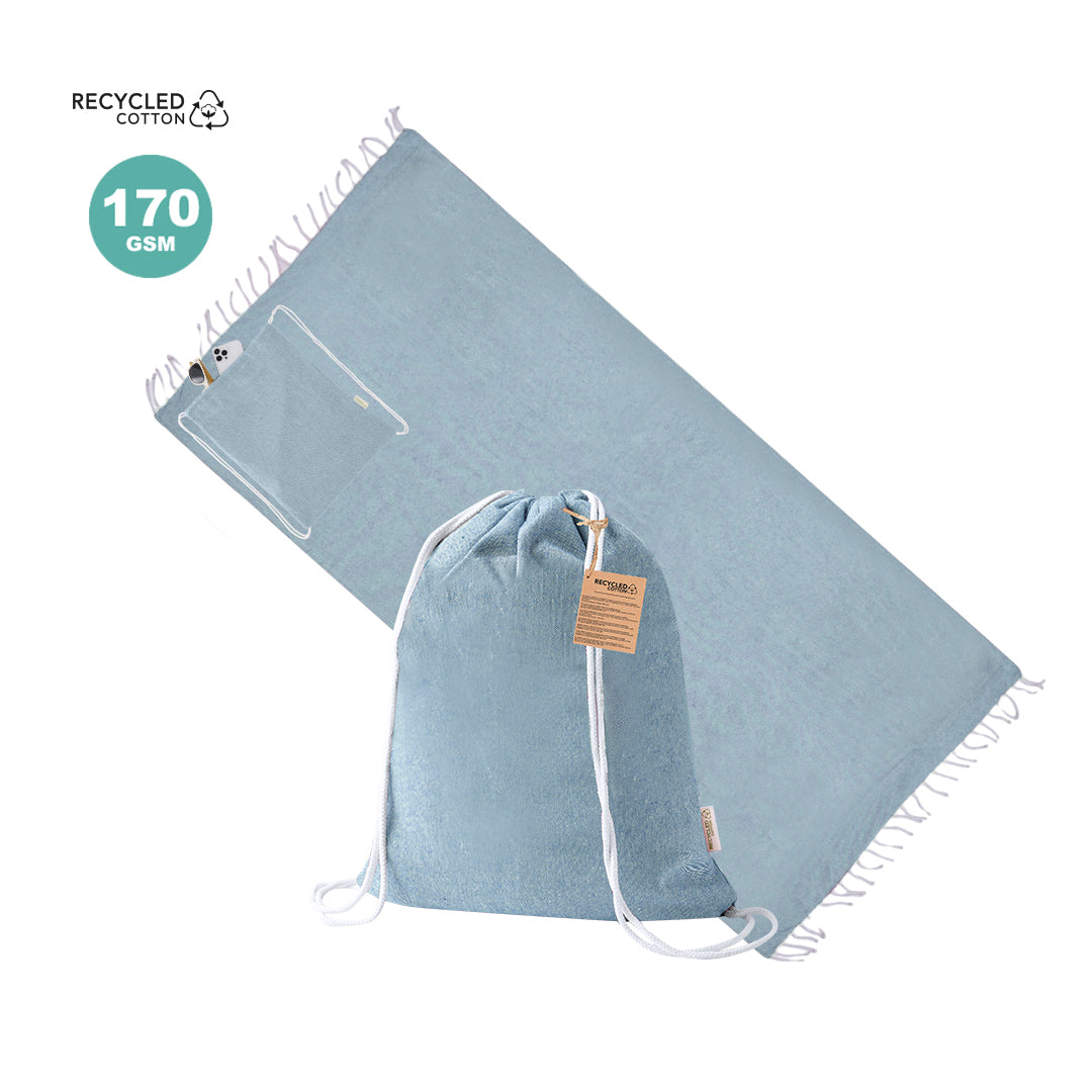 Mochila pareo 100% algodón reciclado 170 g/m² regalo promocional sostenible verano
